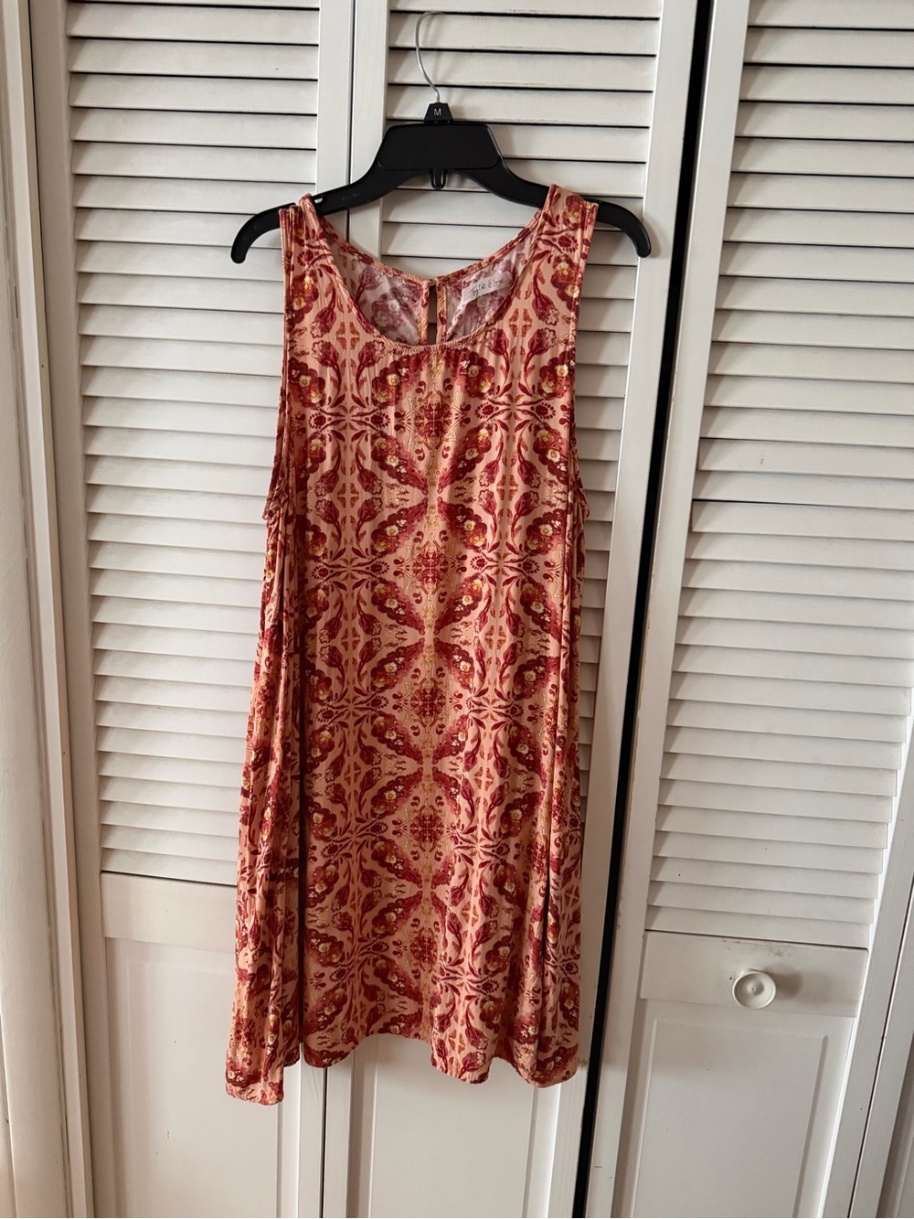 Boho Sleeveless Red Floral Print A-Line Women’s Dress